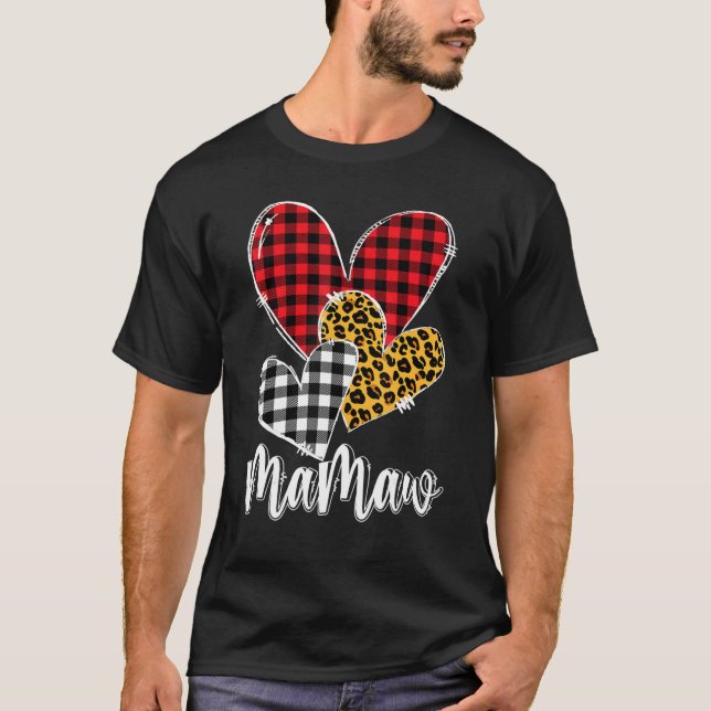 Camiseta valentines day leopard mamaw Buffalo Plaid mamaw l (Anverso)