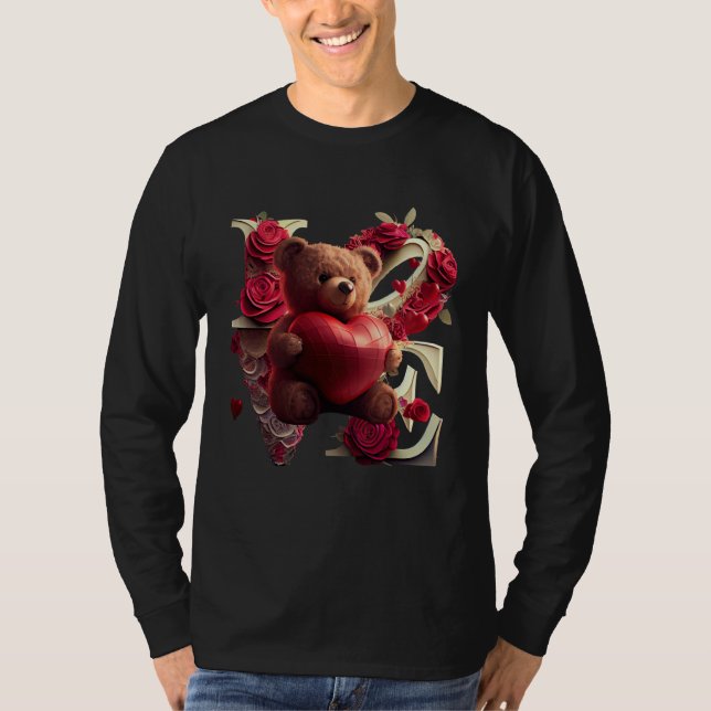 Camiseta Valentine's Day Love Heart Bear Teddy Girlfriend (Anverso)