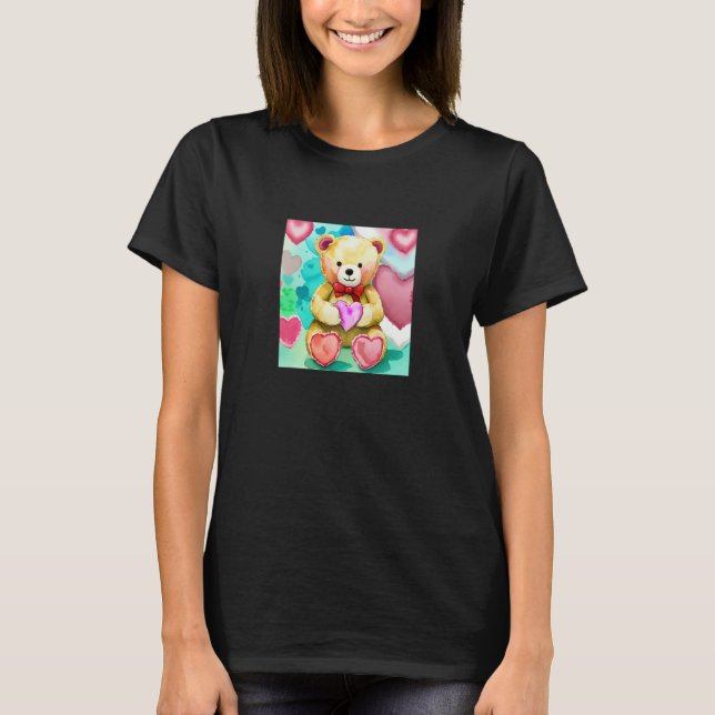 Camiseta Valentine's Day Love Heart Bear Teddy Girlfriend F (Anverso)