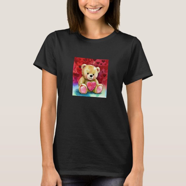 Camiseta Valentine's Day Love Heart Bear Teddy Girlfriend F (Anverso)