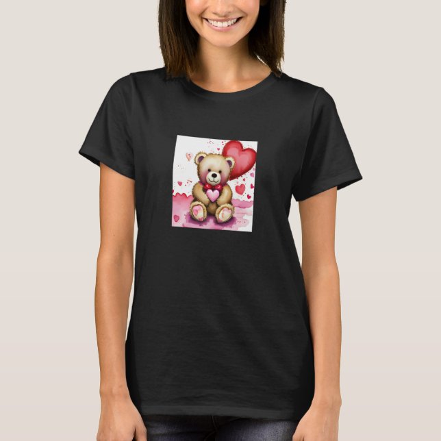 Camiseta Valentine's Day Love Heart Bear Teddy Girlfriend F (Anverso)