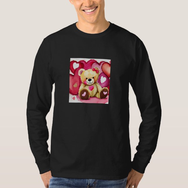 Camiseta Valentine's Day Love Heart Bear Teddy Girlfriend F (Anverso)