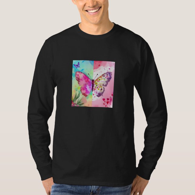 Camiseta Valentine's Day Love Heart Butterfly Girlfriend Fi (Anverso)
