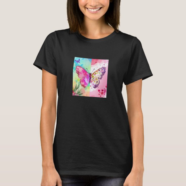 Camiseta Valentine's Day Love Heart Butterfly Girlfriend Fi (Anverso)