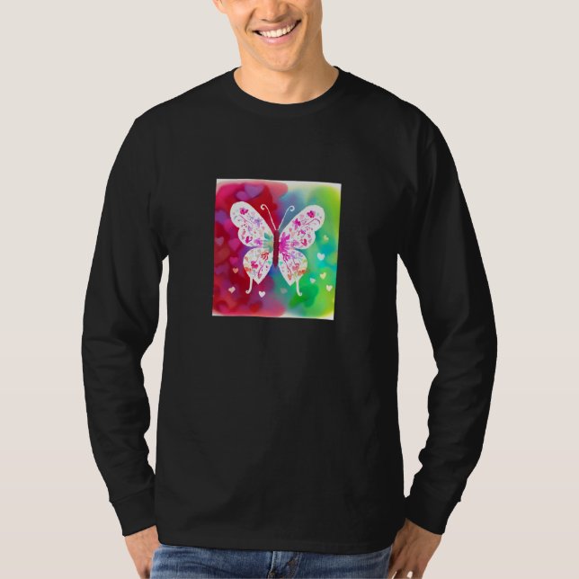 Camiseta Valentine's Day Love Heart Butterfly Girlfriend Fi (Anverso)