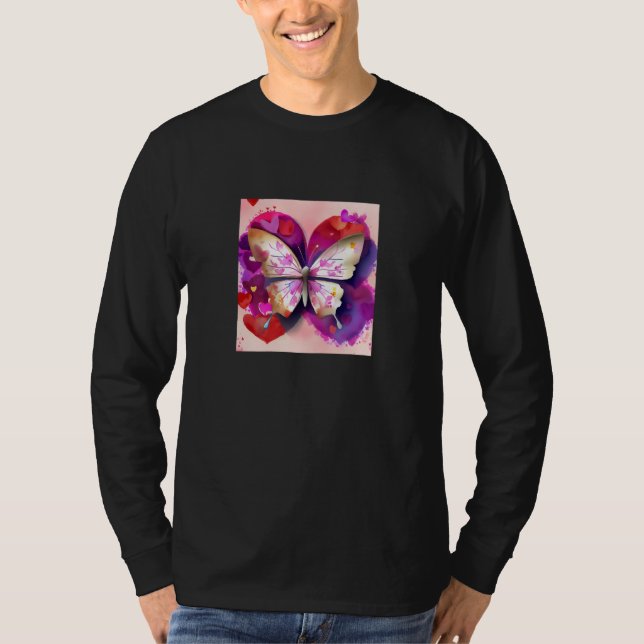 Camiseta Valentine's Day Love Heart Butterfly Girlfriend Fi (Anverso)