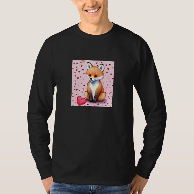 Camiseta Valentine's Day Love Heart Fox Teddy Girlfriend Fi (Anverso)
