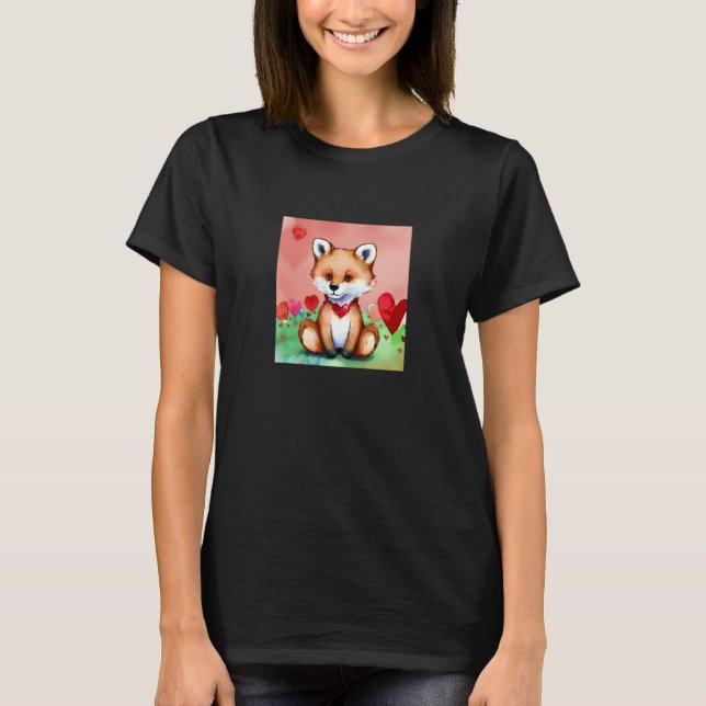 Camiseta Valentine's Day Love Heart Fox Teddy Girlfriend Fi (Anverso)