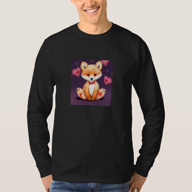 Camiseta Valentine's Day Love Heart Fox Teddy Girlfriend Fi (Anverso)
