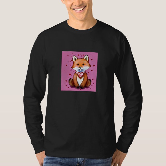 Camiseta Valentine's Day Love Heart Fox Teddy Girlfriend Fi (Anverso)