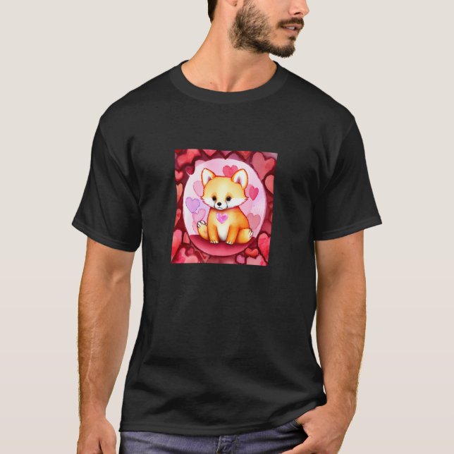 Camiseta Valentine's Day Love Heart Fox Teddy Girlfriend Fi (Anverso)