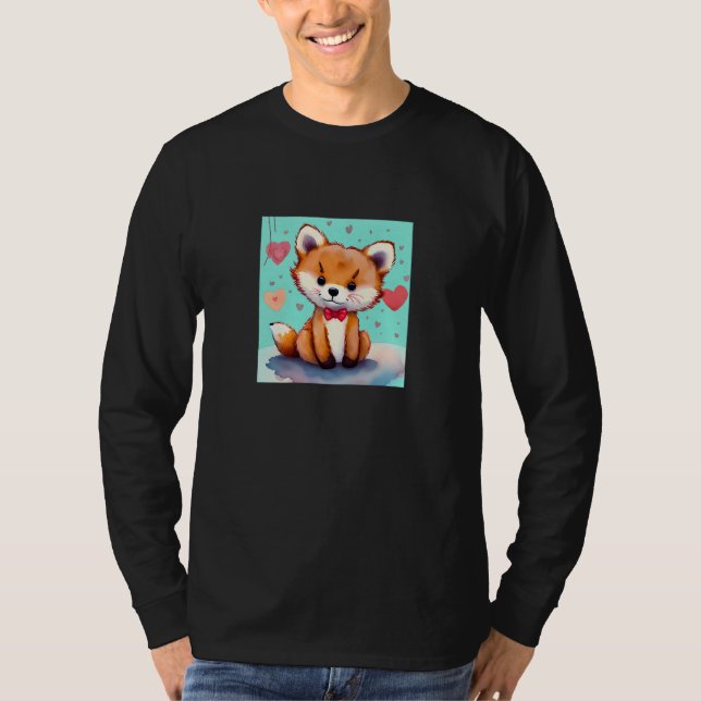 Camiseta Valentine's Day Love Heart Fox Teddy Girlfriend Fi (Anverso)