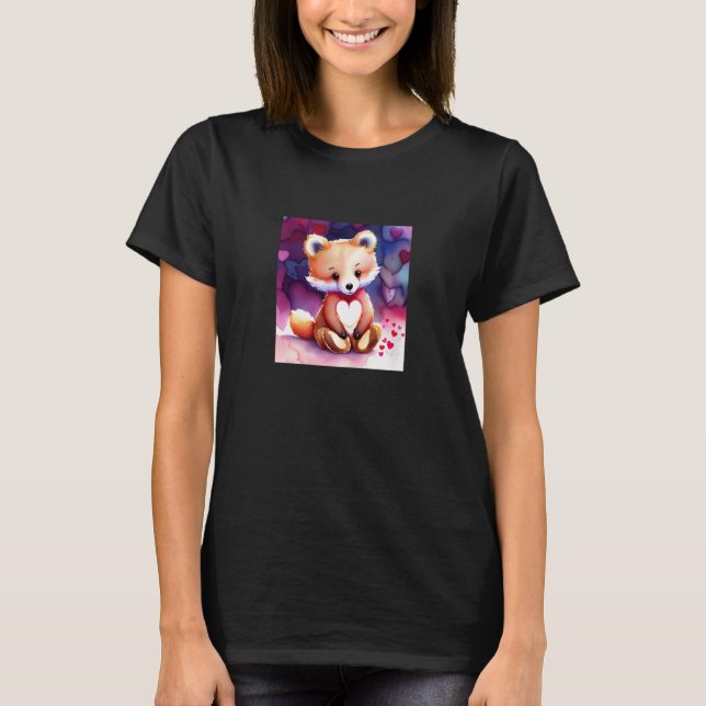 Camiseta Valentine's Day Love Heart Fox Teddy Girlfriend Fi (Anverso)