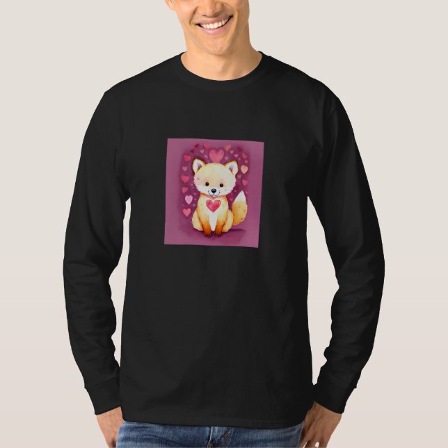 Camiseta Valentine's Day Love Heart Fox Teddy Girlfriend Fi (Anverso)