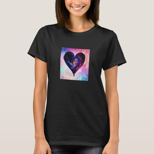 Camiseta Valentine's Day Love Heart Galaxy Girlfriend Fianc (Anverso)