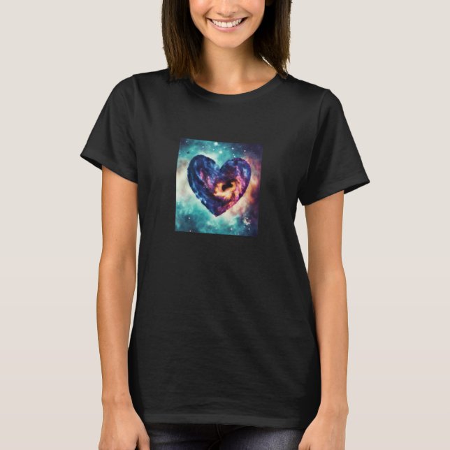 Camiseta Valentine's Day Love Heart Galaxy Girlfriend Fianc (Anverso)