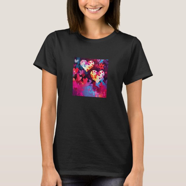 Camiseta Valentine's Day Love Heart Girlfriend Fiancée Wife (Anverso)