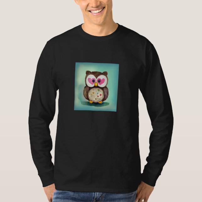 Camiseta Valentine's Day Love Heart Owl Teddy Girlfriend Fi (Anverso)