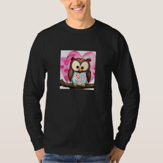 Camiseta Valentine's Day Love Heart Owl Teddy Girlfriend Fi