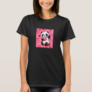 Camiseta Valentine's Day Love Heart Panda Girlfriend Fiancé