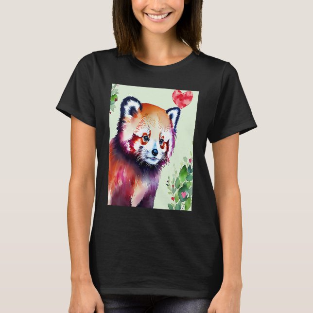 Camiseta Valentine's Day Love Heart Red Panda Girlfriend Fi (Anverso)
