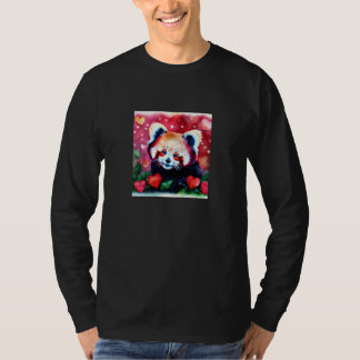 Camiseta Valentine's Day Love Heart Red Panda Girlfriend Fi