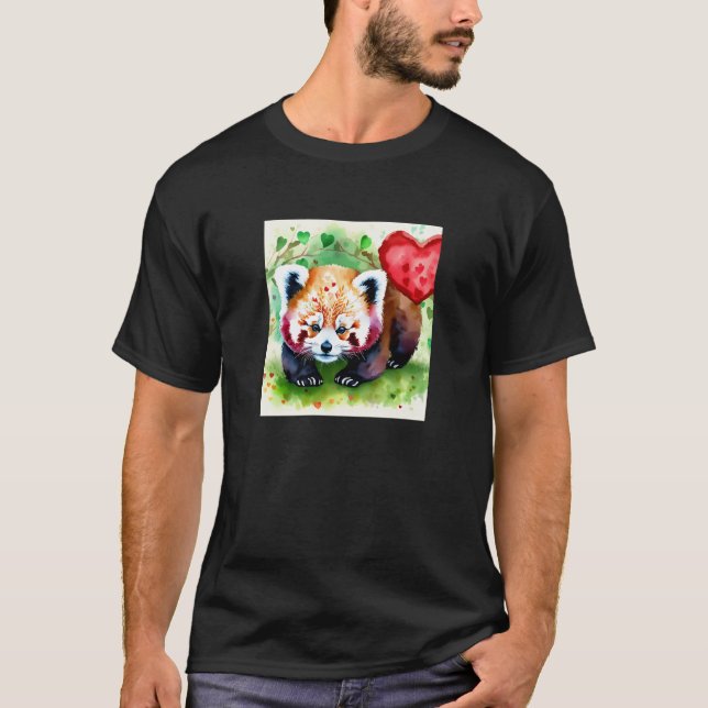 Camiseta Valentine's Day Love Heart Red Panda Girlfriend Fi (Anverso)