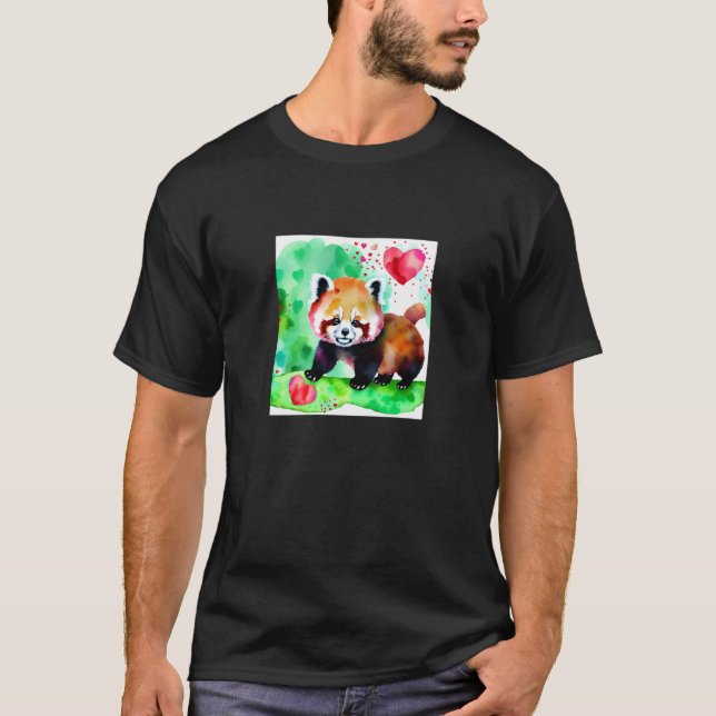 Camiseta Valentine's Day Love Heart Red Panda Girlfriend Fi (Anverso)