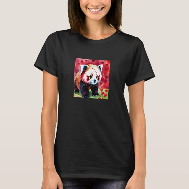 Camiseta Valentine's Day Love Heart Red Panda Girlfriend Fi (Anverso)