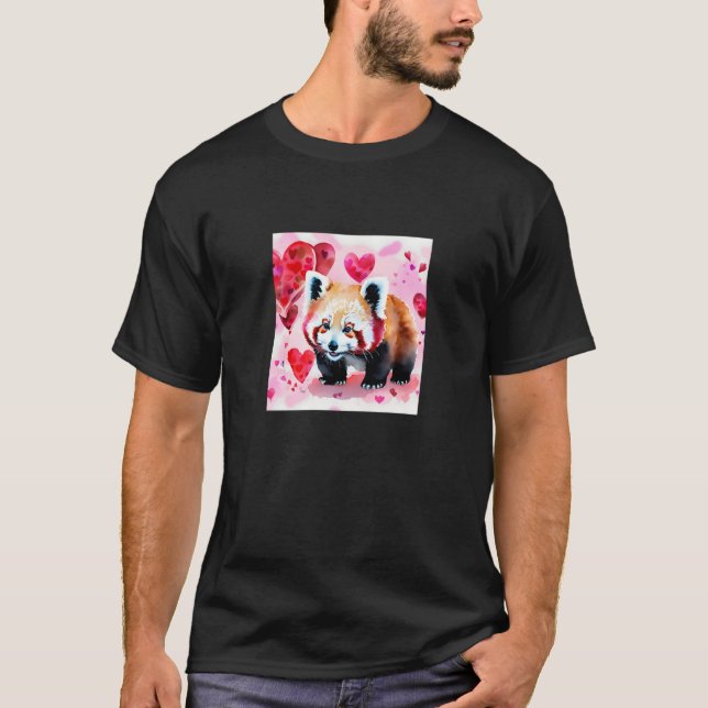 Camiseta Valentine's Day Love Heart Red Panda Girlfriend Fi (Anverso)