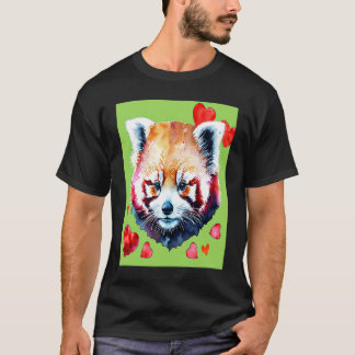 Camiseta Valentine's Day Love Heart Red Panda Girlfriend Fi