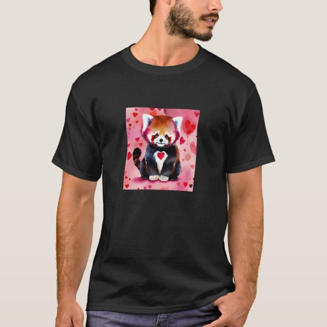 Camiseta Valentine's Day Love Heart Red Panda Girlfriend Fi (Anverso)