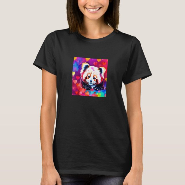 Camiseta Valentine's Day Love Heart Red Panda Girlfriend Fi (Anverso)