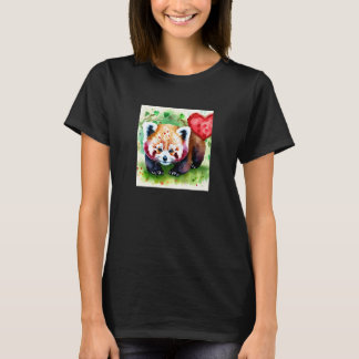 Camiseta Valentine's Day Love Heart Red Panda Girlfriend Fi