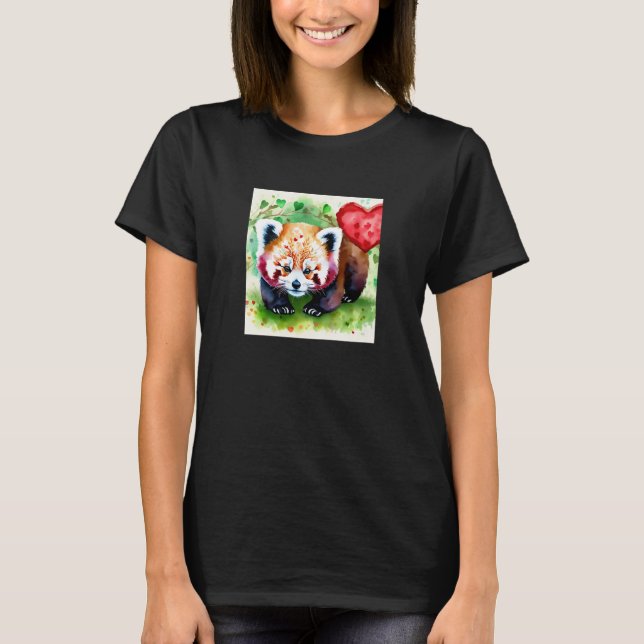 Camiseta Valentine's Day Love Heart Red Panda Girlfriend Fi (Anverso)