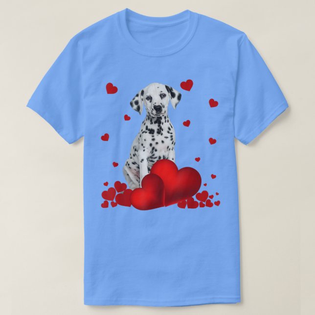 Camiseta Valentines Day Love Hearts Dalmatian Dog Puppy Lov (Diseño del anverso)