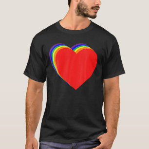 Camiseta Valentines Day Love Hearts LGBT Gay Pride Flag Equ