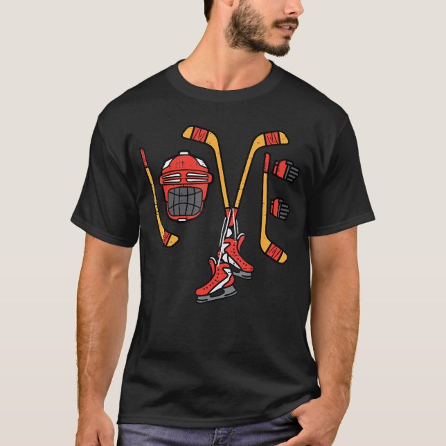 Camiseta Valentines Day Love Ice Hockey Sports Goalie Men B (Anverso)