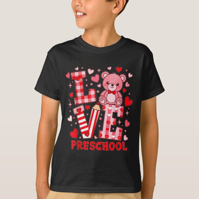 Camiseta Valentine's Day Love Pre School Teacher  (Anverso)