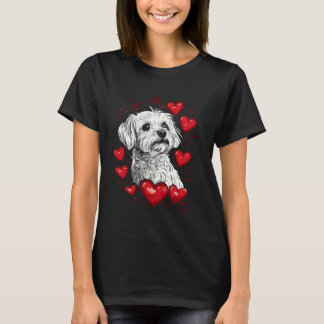 Camiseta Valentine's Day Maltese Dog Vector