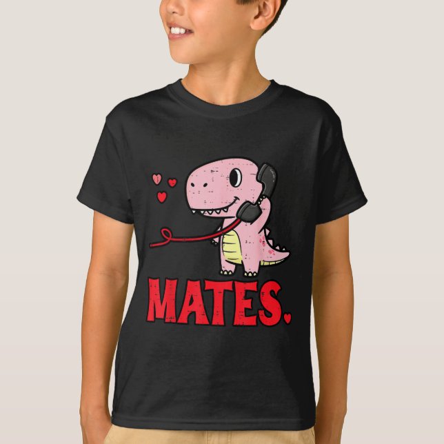 Camiseta Valentines Day Matching Soulmates Mates Dino Coupl (Anverso)