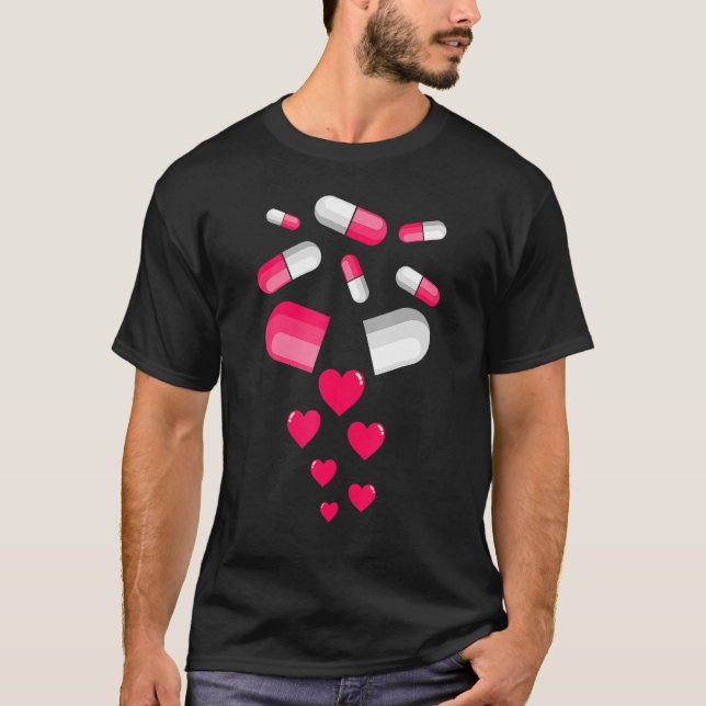 Camiseta Valentine's Day Pills Heart Cute Hearts Medicine P (Anverso)