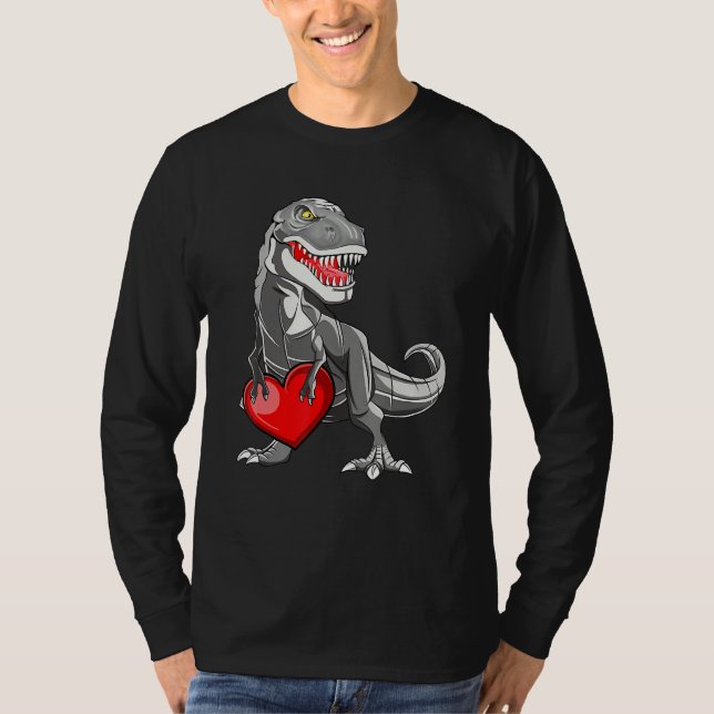Camiseta Valentines Day Rex Dinosaur I Steal Hearts (Anverso)