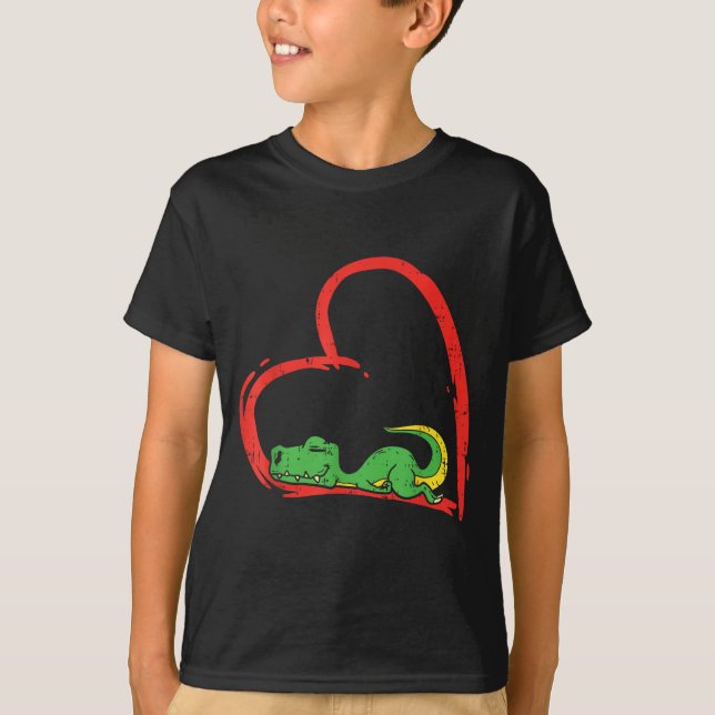 Camiseta Valentines Day Shirt Funny Heart Trex Sleeng Dinos (Anverso)