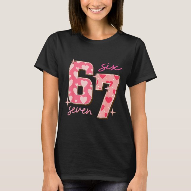 Camiseta Valentines Day Six Seven 67 Meme 6 7 Heart Boys Gi (Anverso)