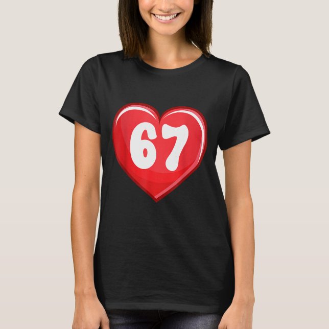 Camiseta Valentine's Day Six Seven Hearts 6 7 Meme Gen Alph (Anverso)
