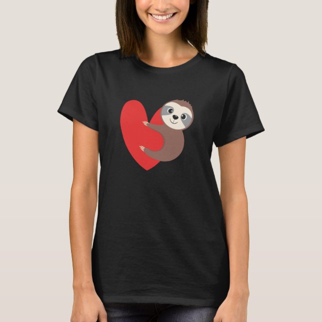 Camiseta Valentine's Day Sloth Heart Sloth Animal Sloth Lov (Anverso)