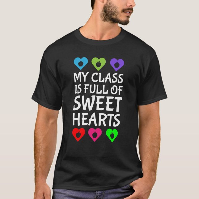 Camiseta Valentines Day Teachers Cute Teacher Class Sweethe (Anverso)