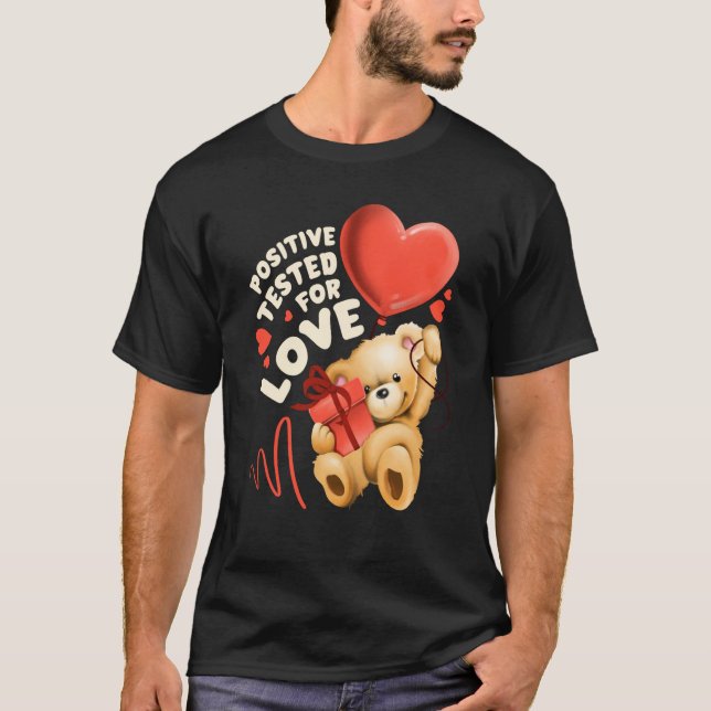 Camiseta Valentine's day teddy bear with heart balloon (Anverso)