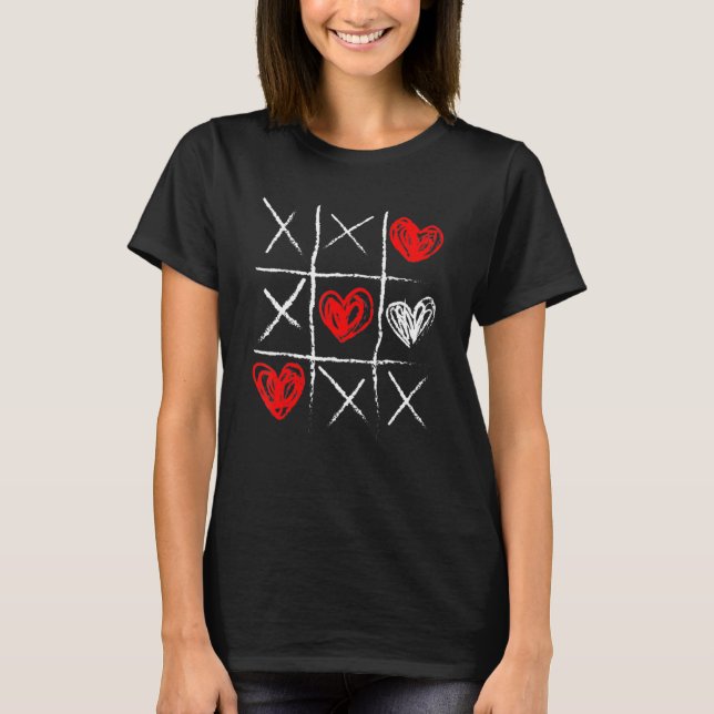 Camiseta Valentine's Day Tic Tac Toe Valentine Funny Cute H (Anverso)